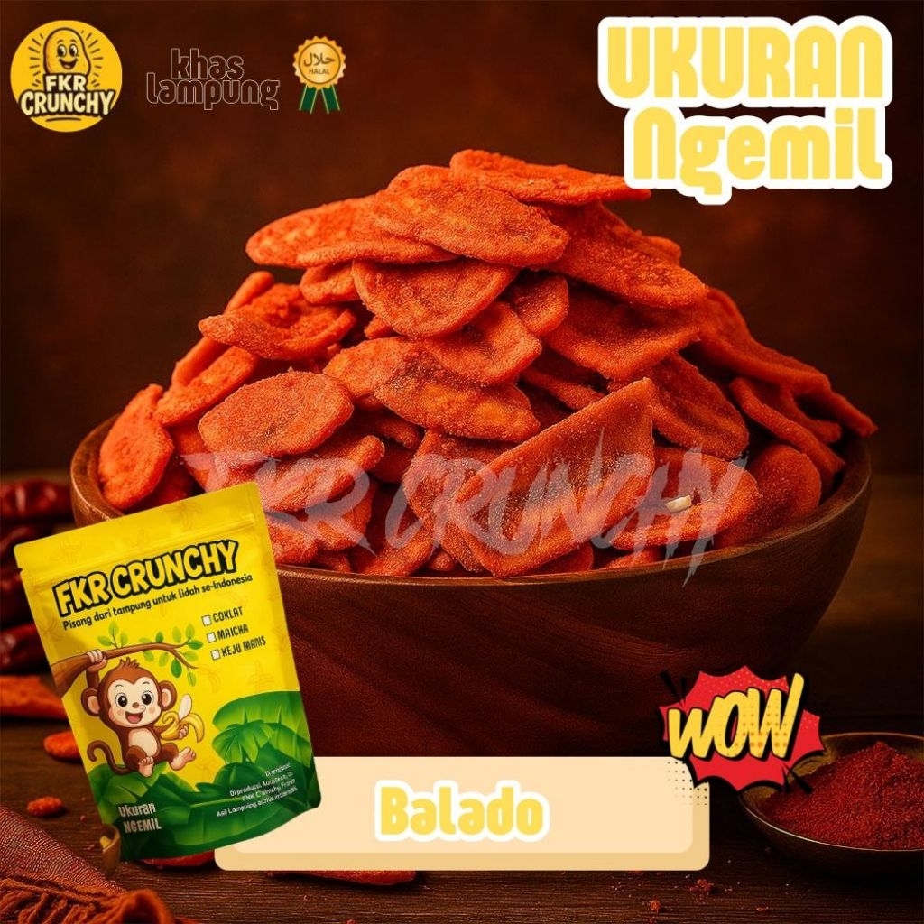

Keripik Pisang Balado FKR CRUNCHY | Camilan Renyah, Pedas Gurih Khas Lampung