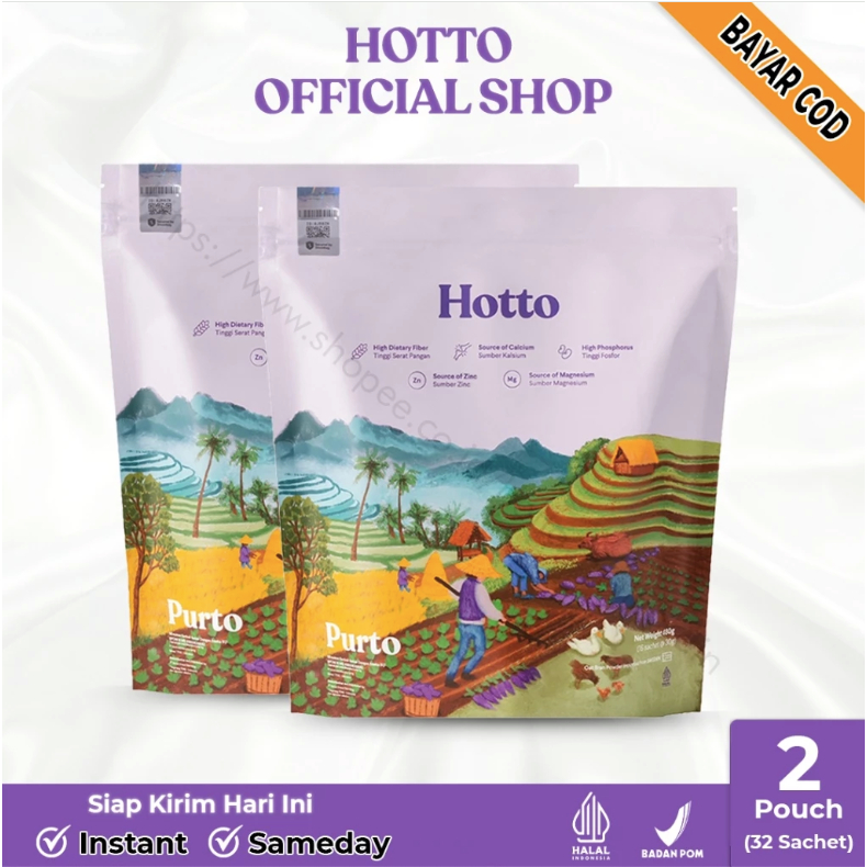 

Hotto Purto Superfood Multigrain - 2 Pouch isi 32 Sachets Ready Bpom / Superfood