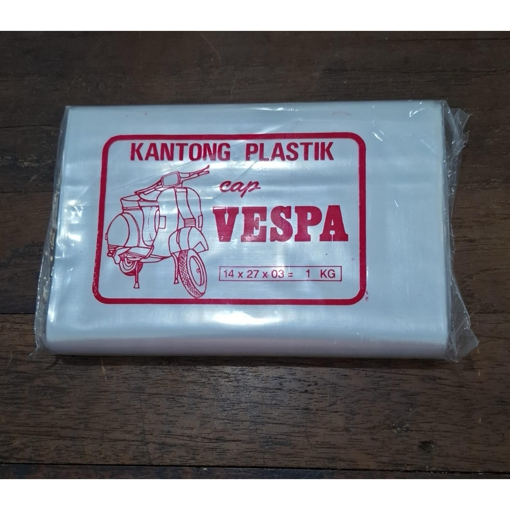 @the.homethings - KANTONG PLASTIK PP BENING UKURAN 14 x 27 (1 KG) CAP VESPA KETEBALAN 03 / KANTONG P