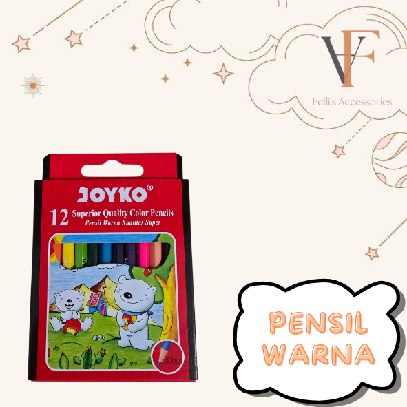 

Felli's Accessories-Joyko Superior Quality Color Pencils-Pensil Warna Joyko (isi 12)