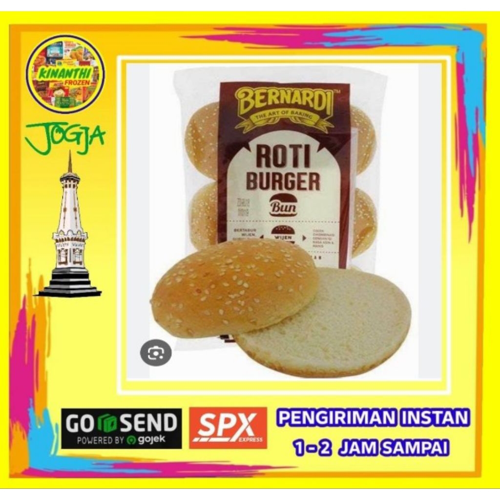 

Roti burger Bernardi wijen isi 6,Jogja frozen