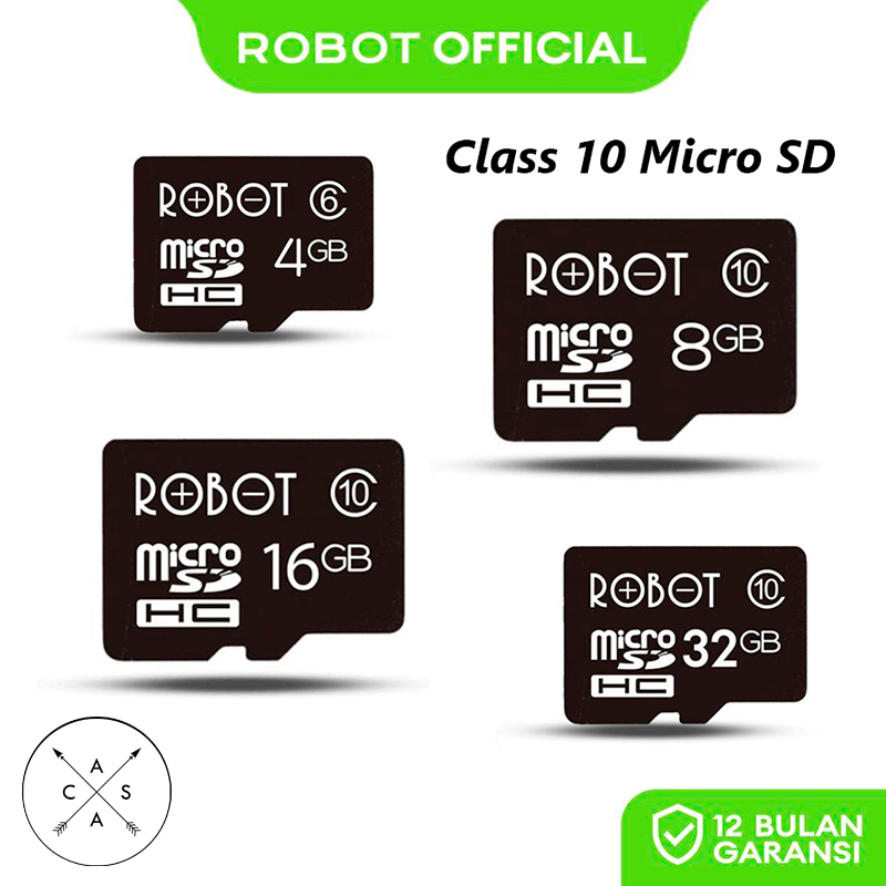 ROBOT Micro SD TF 4GB / 8GB / 16GB / 32GB Memory Card Kartu Memori HP Tablet Class 10 Original - Gar
