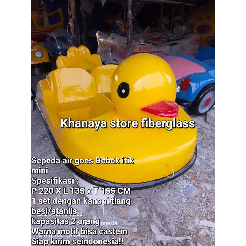Sepeda air goes mainan wisata karakter bebek itik mini kuning/perahu bebek itik kuning/perahu wisata