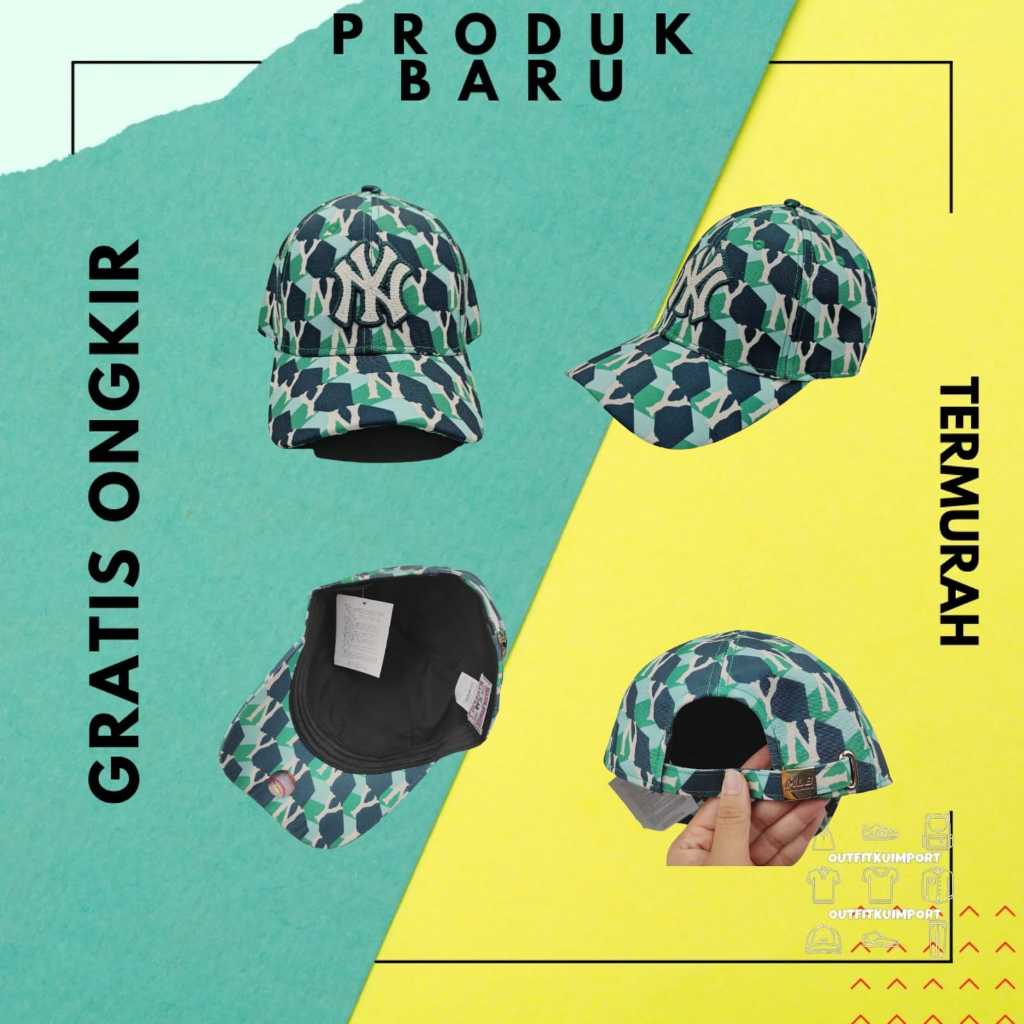 C-342 Topi Baseball MLB NY Argyle Monogram Ball Cap New York Yankees Green