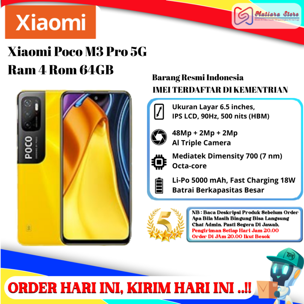 Xiaomi poco M3 Pro 5G Ram 4 Rom 64GB