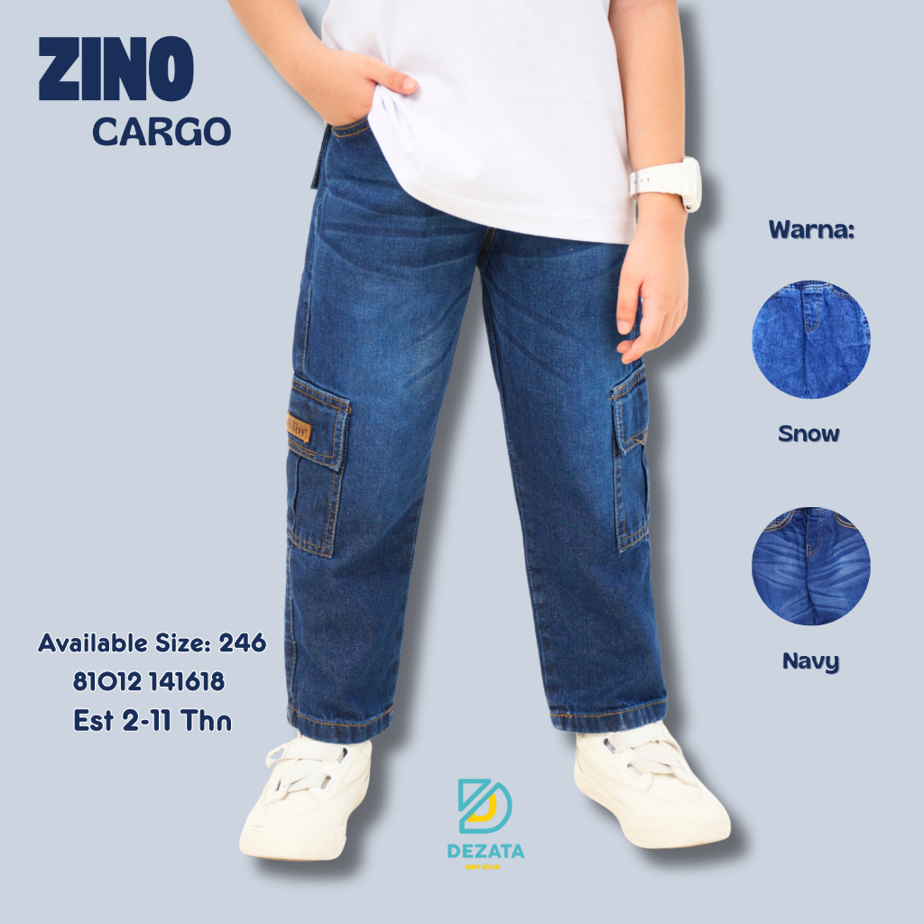 Zino Cargo - Celana Jeans Anak Laki-laki 3-11 Tahun Celana Cargo Anak Celana Panjang Anak Laki-laki 