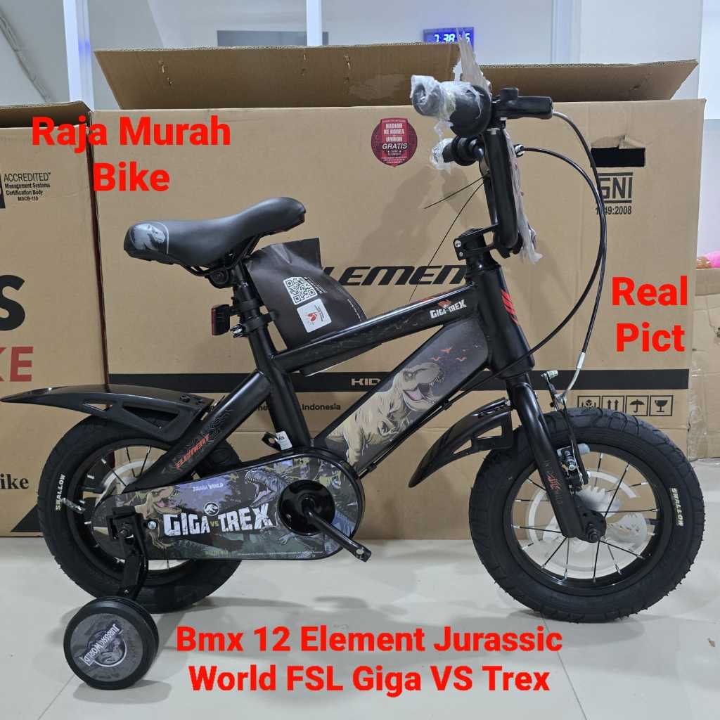 Sepeda Anak Bmx 12 Inch Element Jurassic World EK-119 FSL Giga VS Trex Sepeda  Bmx Jurassic Giga VS 