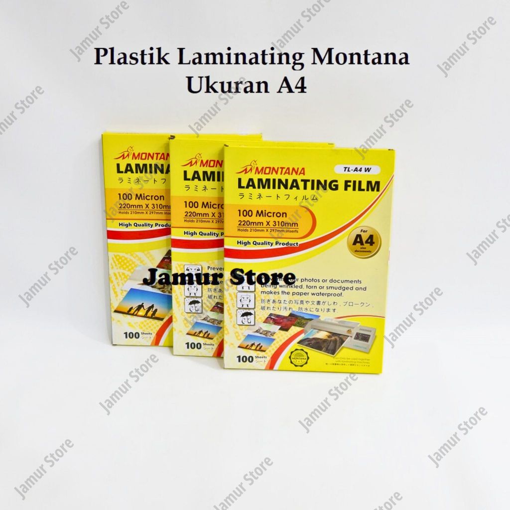 

Plastik Laminating A4 Montana 100 Mic Laminating Film Montana A4