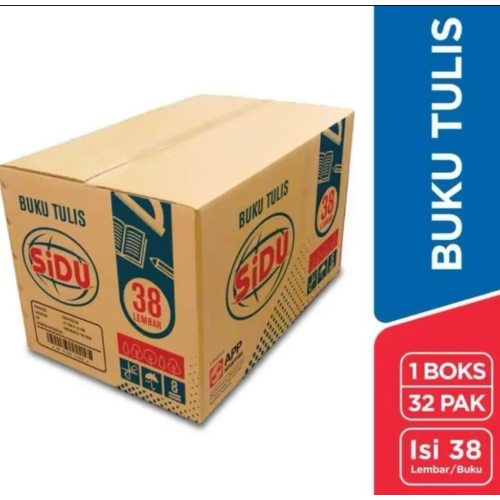 

BUKU TULIS SIDU isi 38 lembar 1 Karton isi 32 Pak (320 buku)