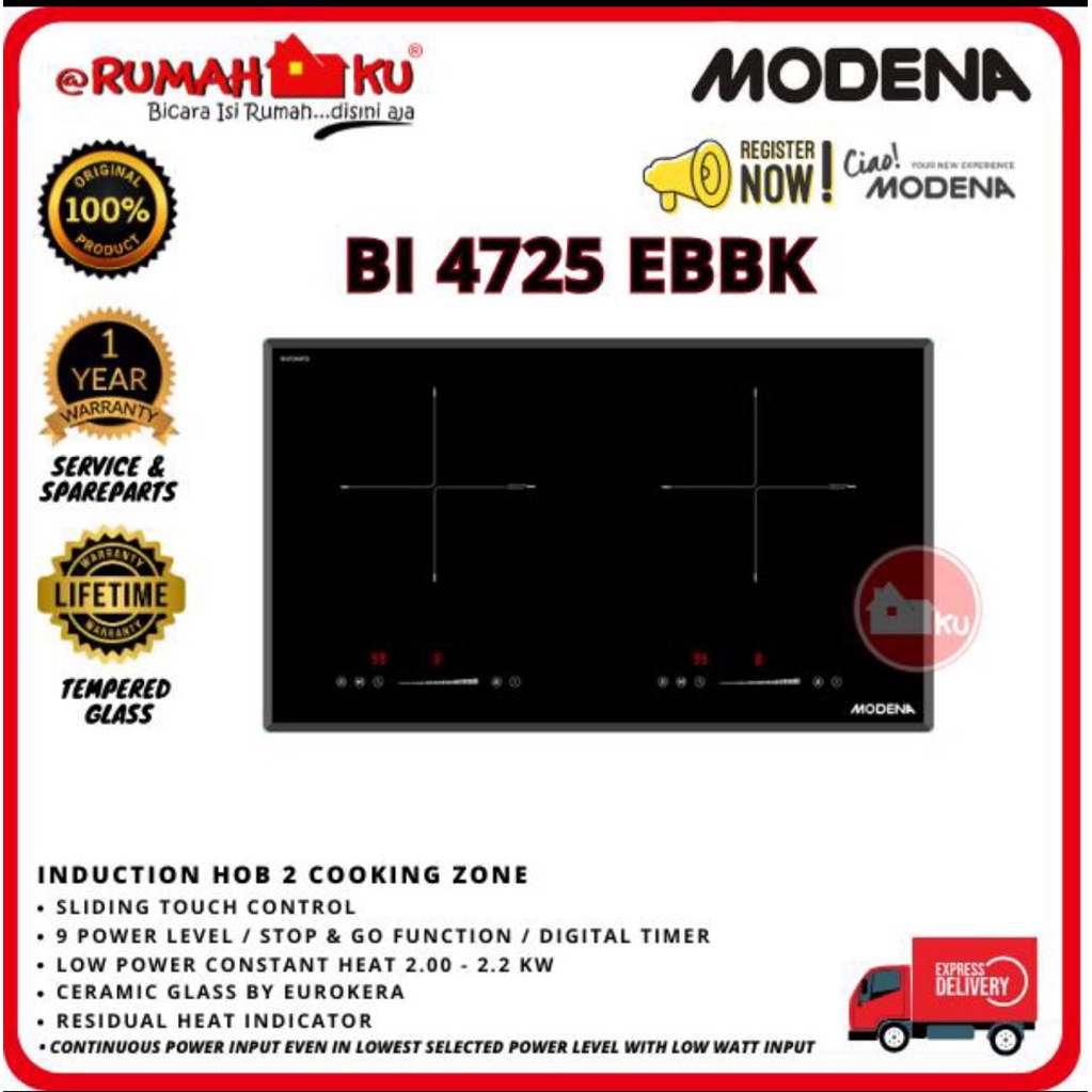 Modena BI 4725 EBBK Kompor induksi Modena