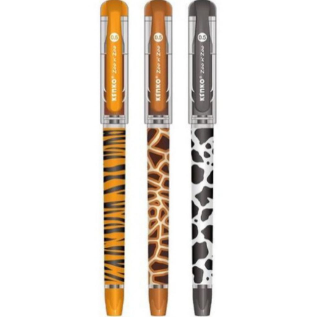 

3 Pcs Gel Pen Zoo Jel Pulpen Three Colours