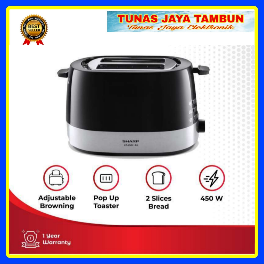 SHARP POP TOASTER KZ-2S02-BK / SHARP TOASTER KS 2S02 BK / SHARP SANDWICH TOASTER KZ-2S02BK