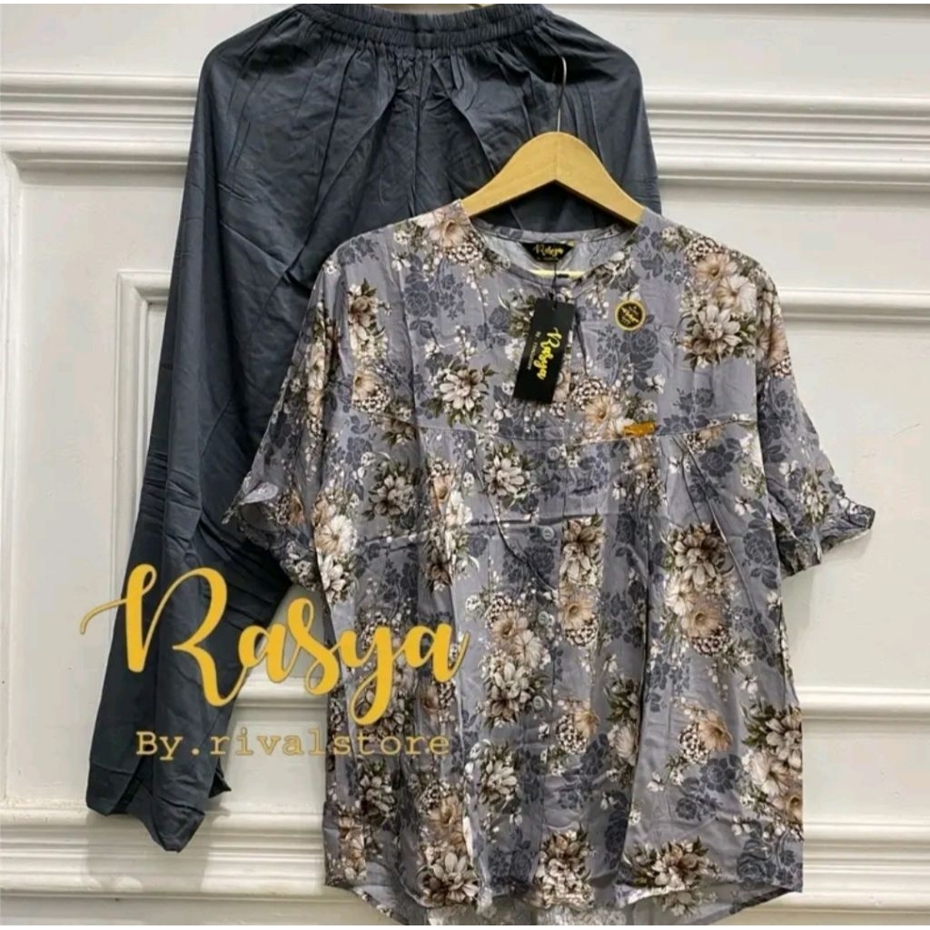 Oneset Andin Cp Lengan Pendek || Setelan Wanita Rayon Twill Celana Panjang Termurah