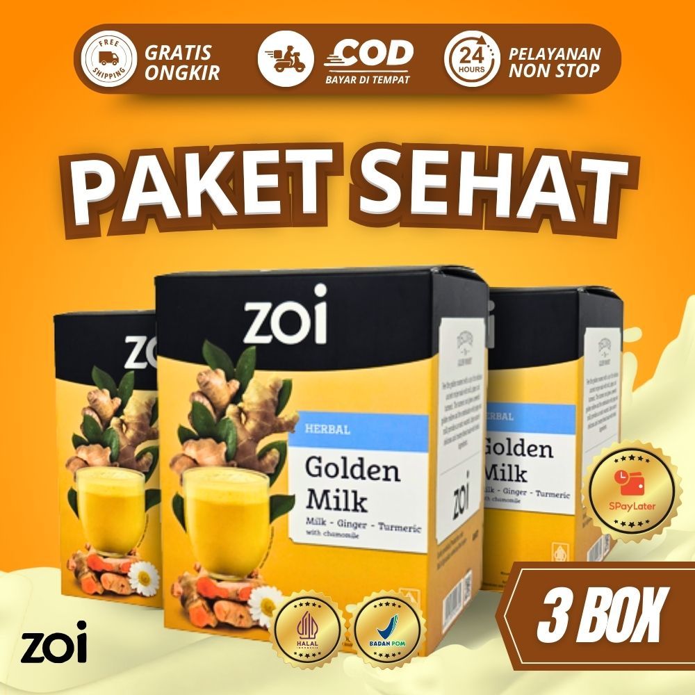 

[Paket Sehat 3 Box] Zoi Golden Milk – Susu Etawa Jahe Merah & Kunyit, Jaga Imunitas & Pencernaan Sehat