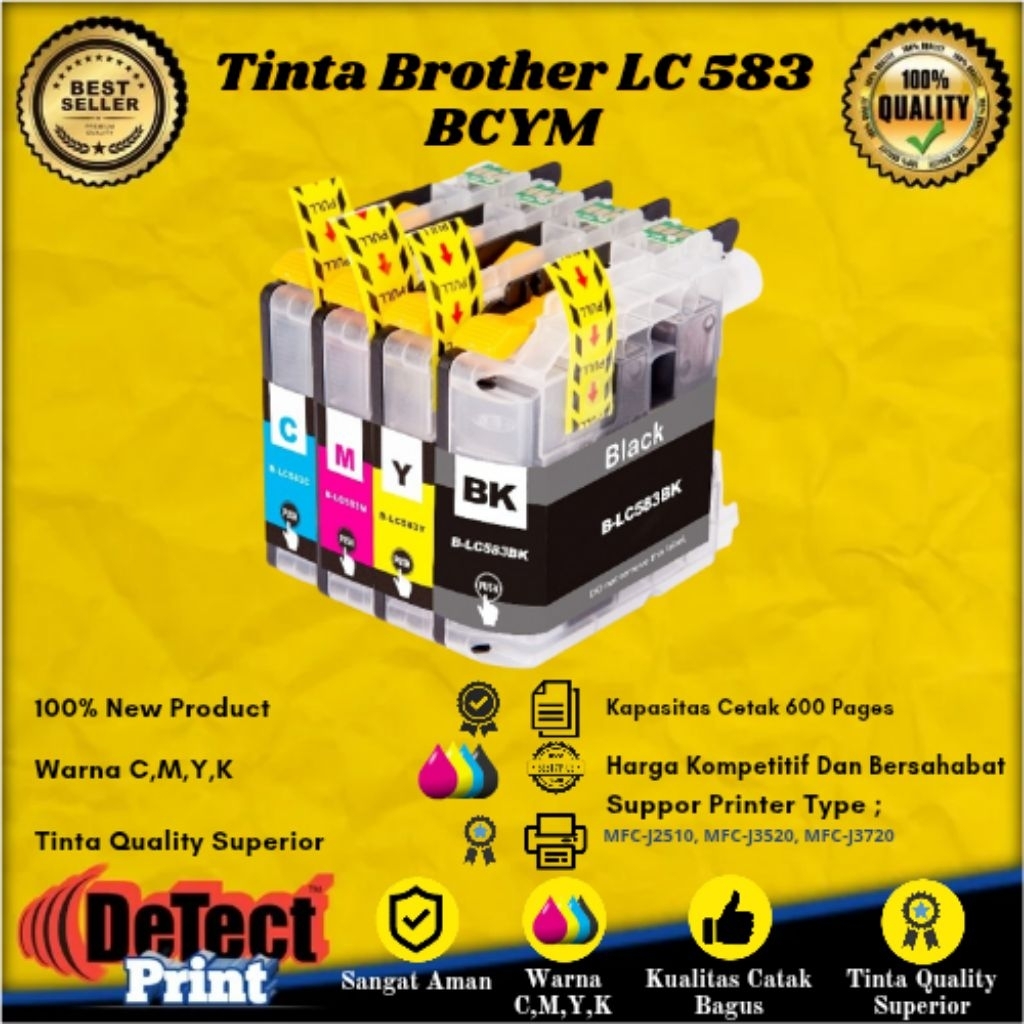 Compatible Tinta Printer Brother LC583 LC 583 Printer Brother MFC-J2510, MFC-J3520, MFC-J3720