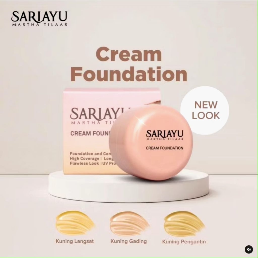 SARIAYU cream foundation 13 gr | kuning langsat | kuning gading | kuning pengantin - alas bedak sari