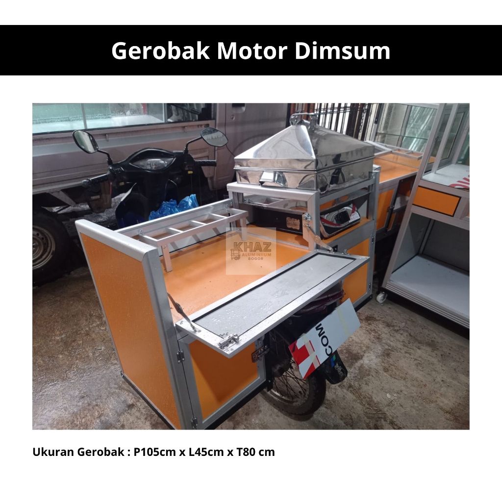 Gerobak Motor Keliling Dimsum Alumunium / Gerobak Motor Keliling