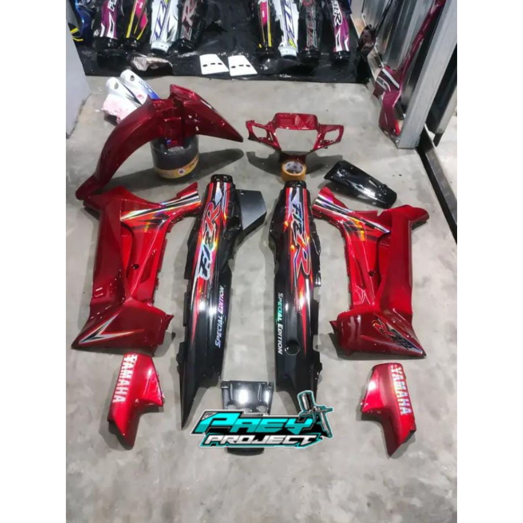 Yamaha Fiz R body halus fullset merah hitam. FULL body halus Yamaha Fiz R striping hologram
