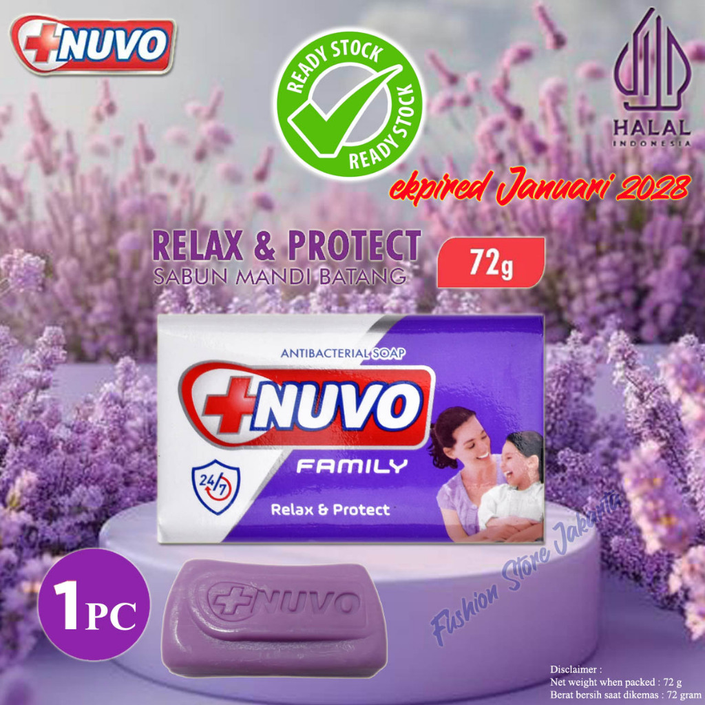 Nuvo Family Relax & Protect Sabun Mandi Batang 72 gr / NUVO FAMILY RELAX & PROTECT 72g / Nuvo Family