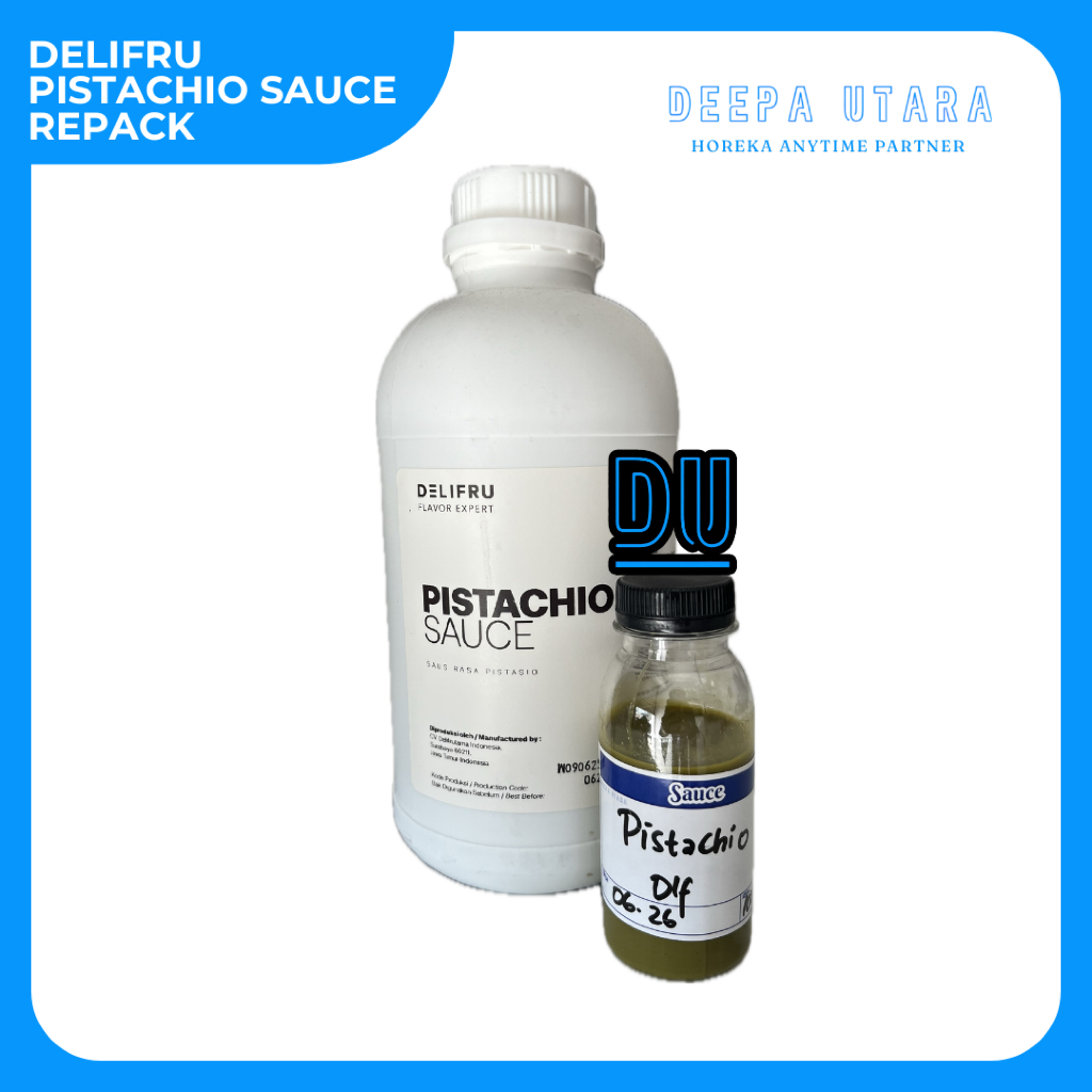 

Sauce Pistachio Delifru Repack 100ml - Topping Saus Rasa Kacang Pistachio