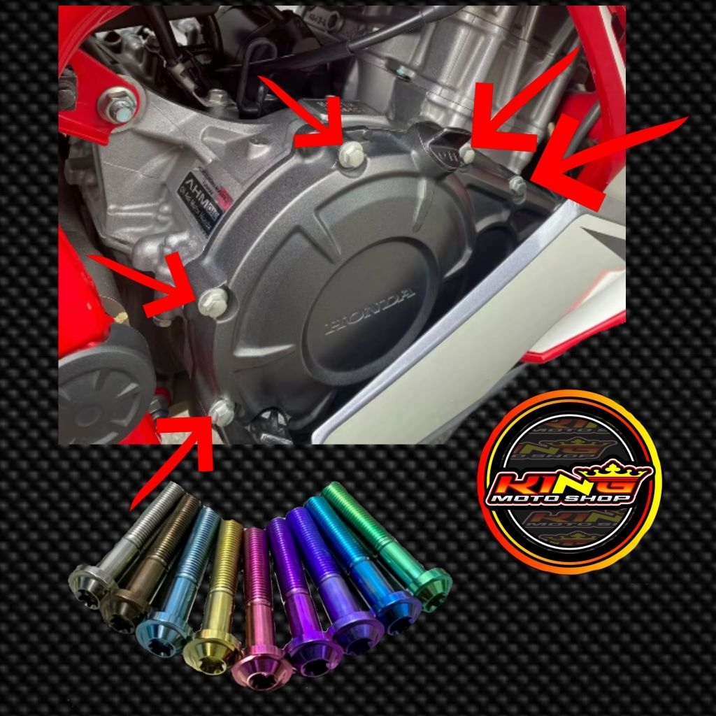 baut blok mesin cbr 250 rr titanium satu set 24 pcs