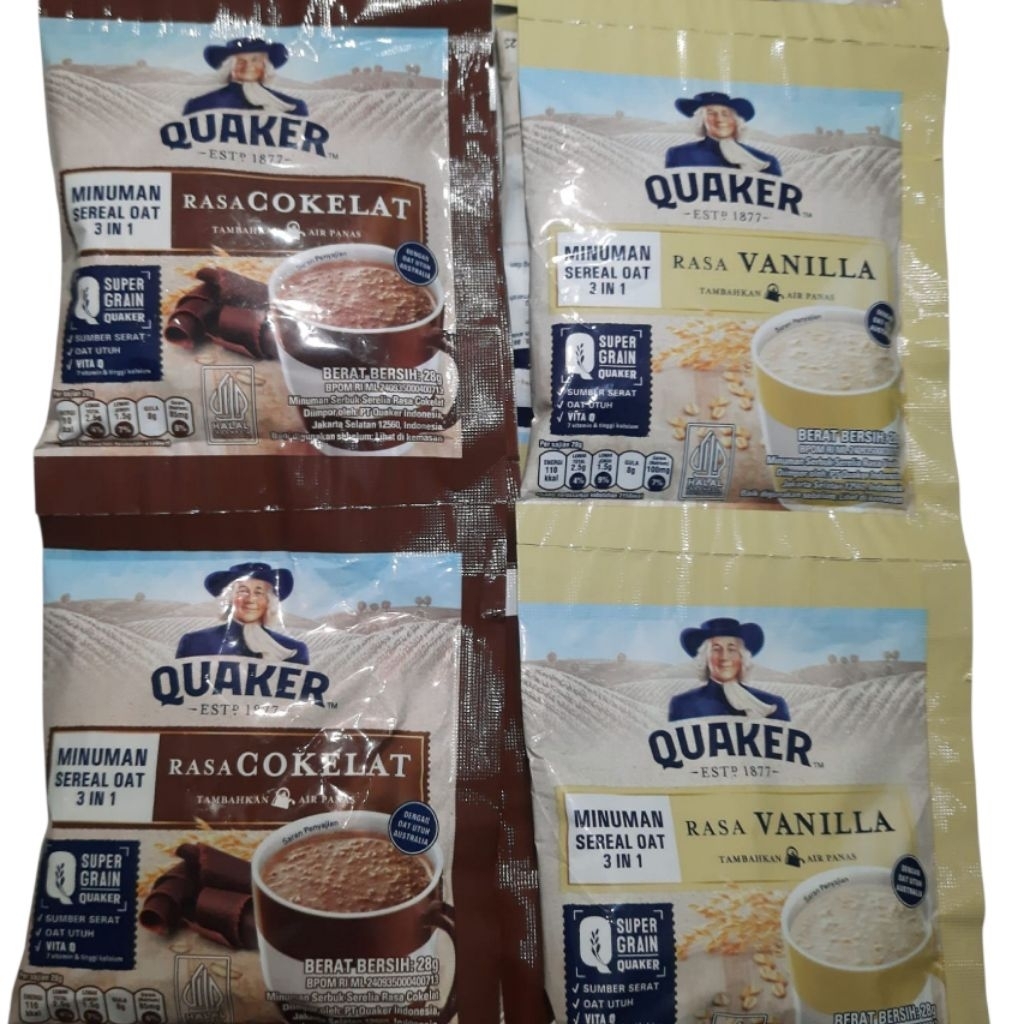 

DAPAT 10 SACHET QUAKER OAT 3 IN 1 COKLAT VANILA
