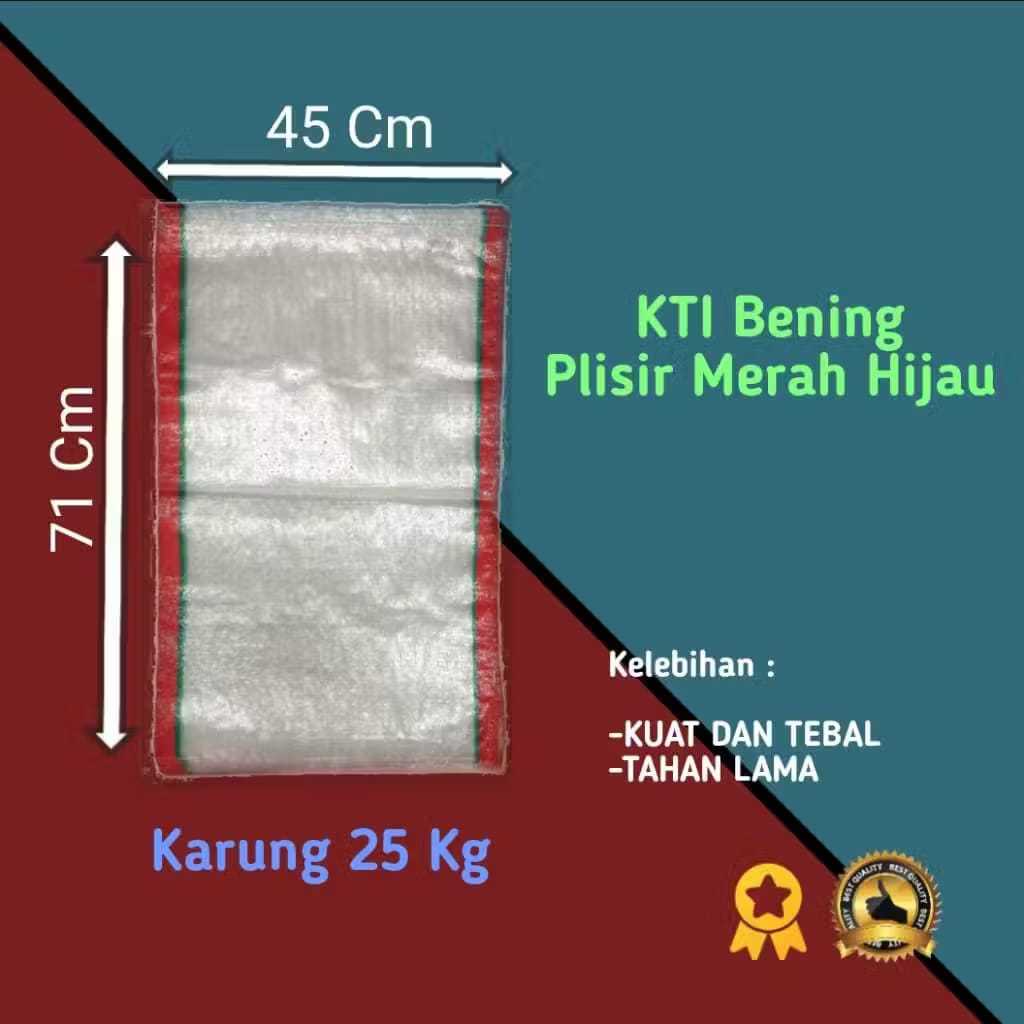 

JD.en Karung Beras Transparan List Merah Karung Bening Kemasan 25 Kg