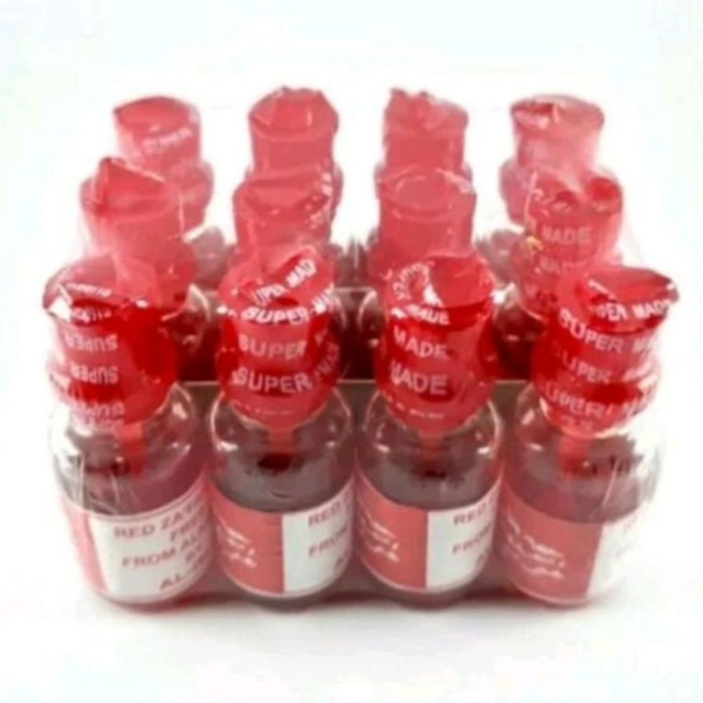 

Minyak Zafaron Merah Non Alkohol Botol Kecil 1 Lusin Isi 12pcs