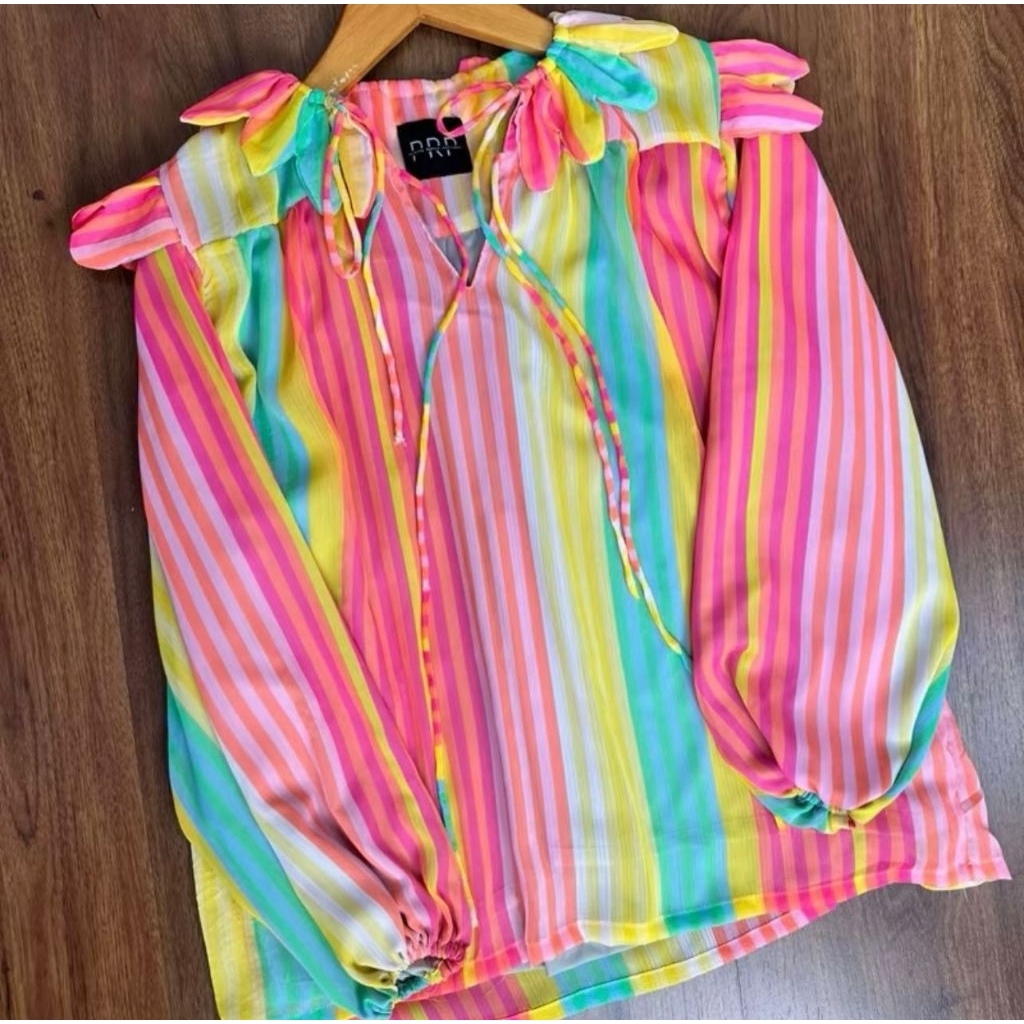 Kain Ceruty Motif Garis Pelangi – Bahan Ceruty Premium, Jatuh & Adem, Cocok Gamis, Dress, Hijab rm