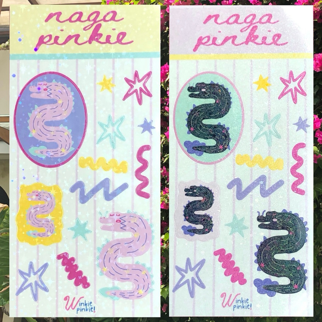 

naga pinkie holo stickers | winkiepinkie!