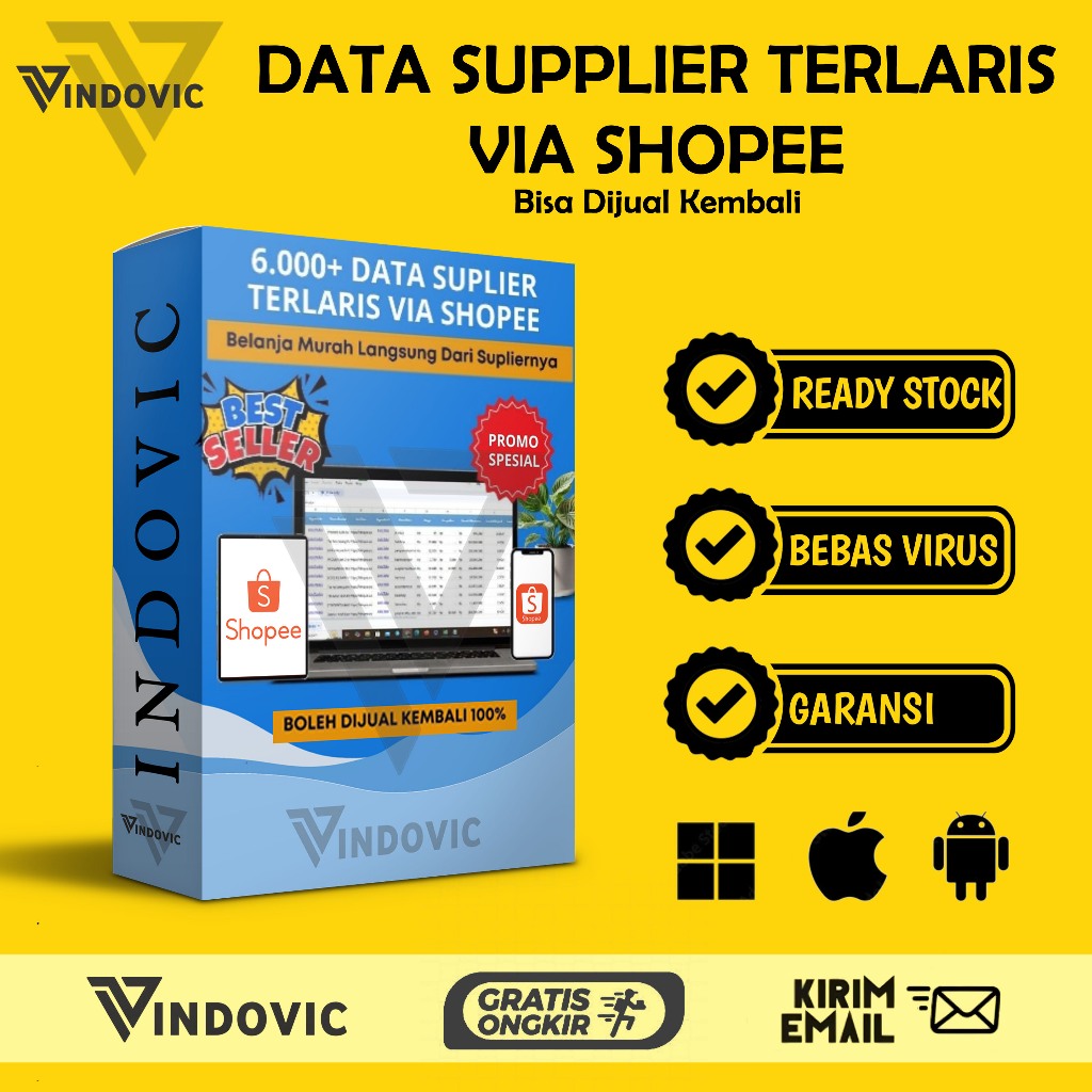 [T0267] 6000+ DATABASE SUPPLIER TERMURAH DAN TERLARIS DI SHOPEE