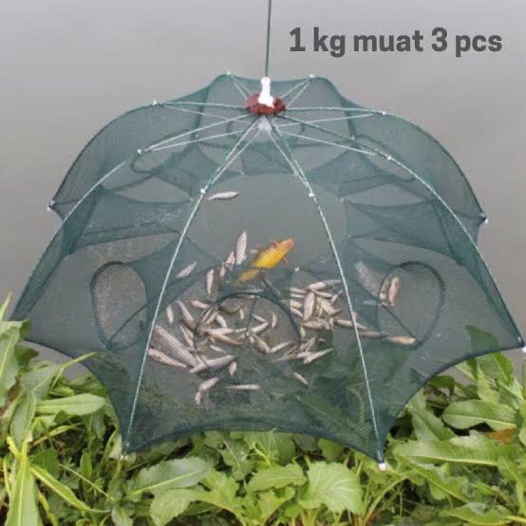 Bubu Skala Kecil Jaring Ikan Payung 6 Lubang Trap Cage Wuwu Menangkap Lele Kepiting Udang Aksesoris 