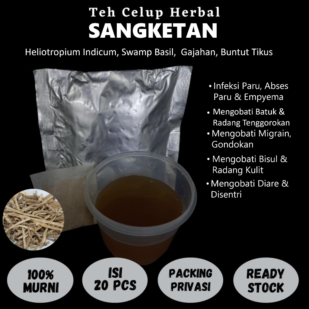 

Teh Celup Herbal SANGKETAN Mengobati Kencing Batu Infeksi Abses Paru Batuk Radang Tenggorokan