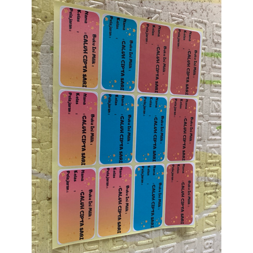 

Stiker Buku Pelajaran (bisa request) 12 pcs