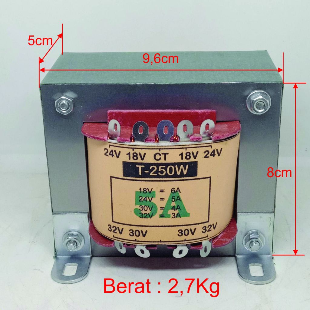 TRAVO TRAFO 5 AMPERE MURNI BESAR ( 32V CT ) - 250W YONIX
