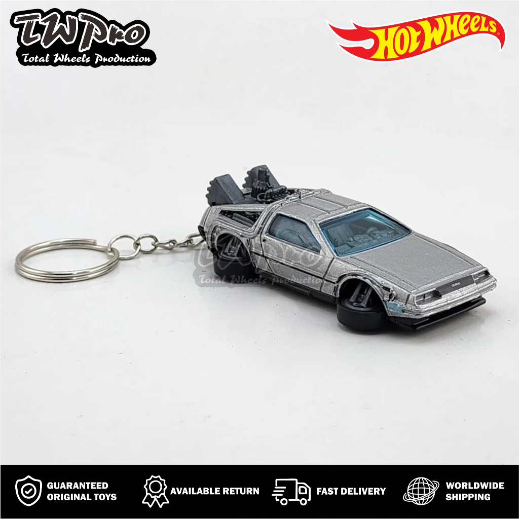 GANTUNGAN KUNCI HOT WHEELS BACK TO THE FUTURE TIME MACHINE - HOVER MODE - KEYRING - KEYCHAIN - CUSTO