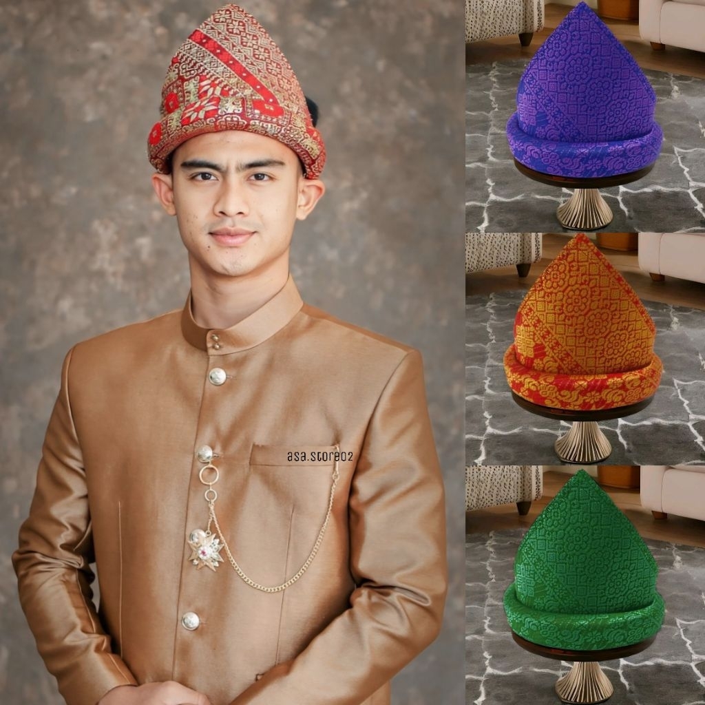 Topi Khas Tanjak Songket Palembang/Pria Tanjak Songket Melayu