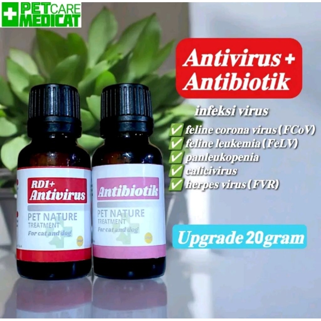 Obat virus kucing obat virus kucing 20gram obat virus + antibiotik PETCARE MEDICAT
