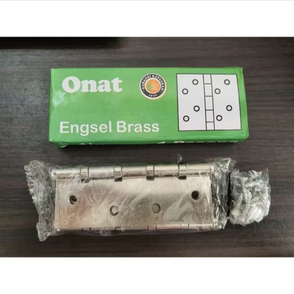ENGSEL BRASS ONAT 4IN SILVER / ENGSELPINTU TEBAL / ENGSEL JENDELA