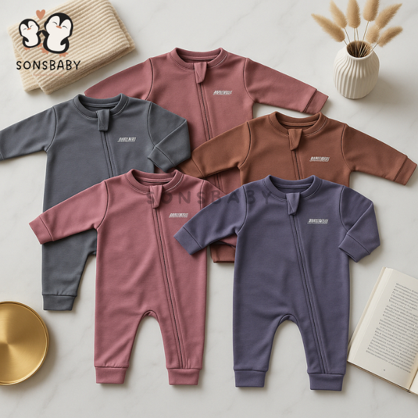 Sleepsuit Bayi Resleting  0- 6 bulan Jumpsuit Jumper Piyama Bayi baju tidur bayi