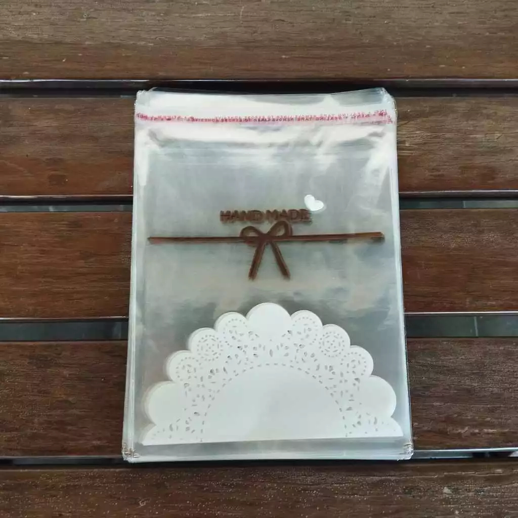 PLASTIK OPP ROTI MOTIF HAND MADE 10X10 / Plastik OPP Motif isi 100lbr