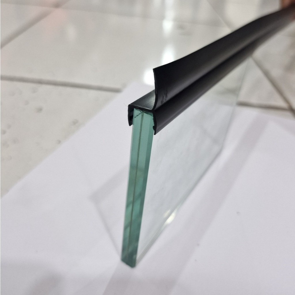 Glass Clip Seal Pintu Kaca Peraduan Lurus 180 Derajat Bentuk h Seal Clip Penutup Celah Pintu Kaca Sa