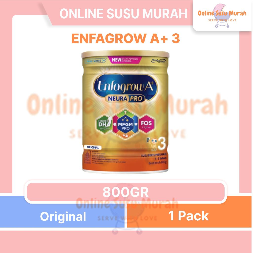 ENFAGROW A+3 ORIGINAL 800GR MEAD JOHNSON A 3 A+ 3 800 GR SSKL