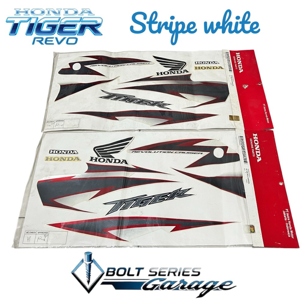 Striping Body Honda Tiger Revo Putih Peace Original AHM – Set Kanan Kiri