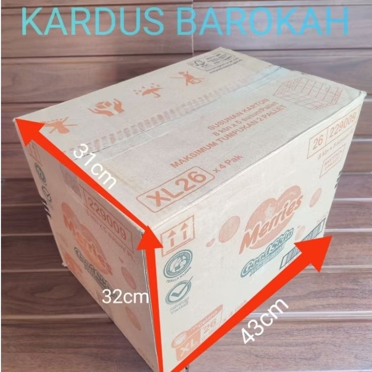 

KARDUS BARU SEKALI PAKAI BERMEREK 43cm x 31cm x 32cm Tebal 3mm Belum Pernah Pakai Singel Wall Untuk Packing Paking Besar Dus Karton - Kardus Barokah