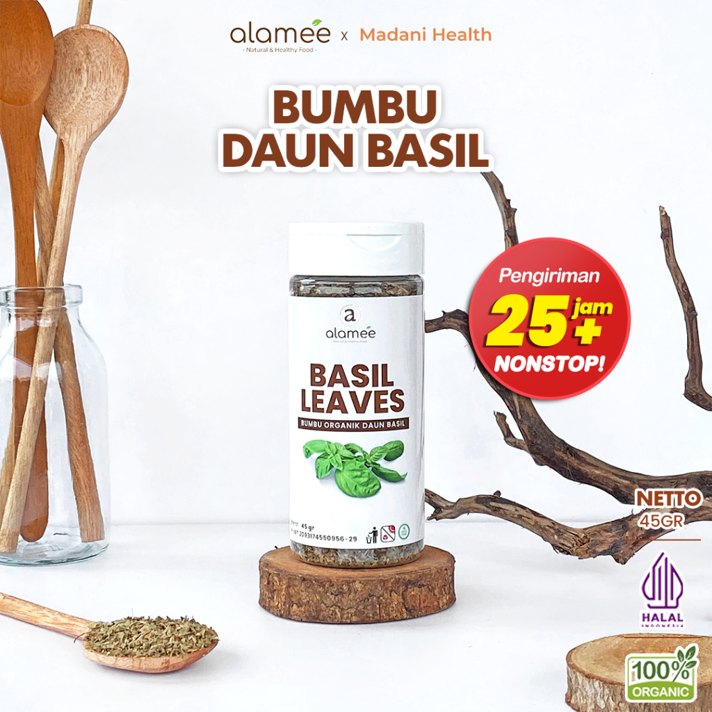 

ALAMEE Daun Basil Kering Bumbu Masak Kering Dapur Dried Leaf Murni Asli Masakan Instan Organik Tabur