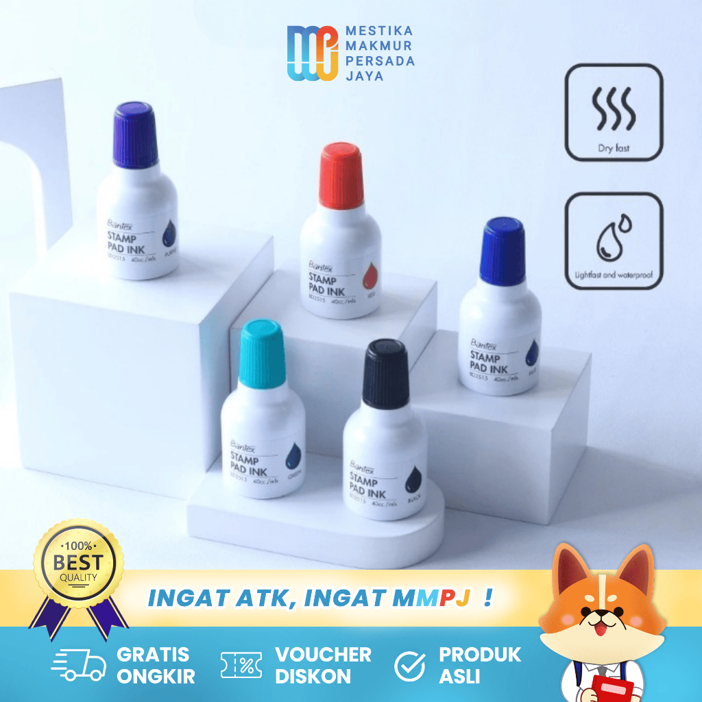 

Bantex Tinta Stempel 40 cc Waterproof Tahan Lama - Stamp Pad Ink BD2515