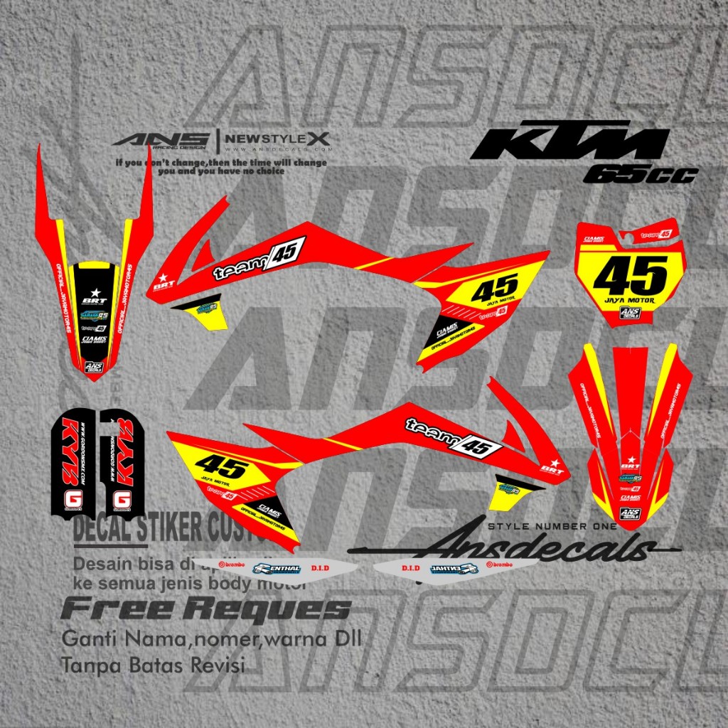 Decal Sticker KTM 65 New fullbody terbaru / Decal Sticker KTM 65 custome desain free request
