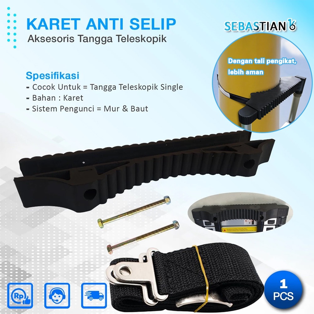 Karet Anti Slip Tangga Teleskopik 34cm Tangga Teleskopik Tangga Lipat Karet / Karet Anti Slip Tangga