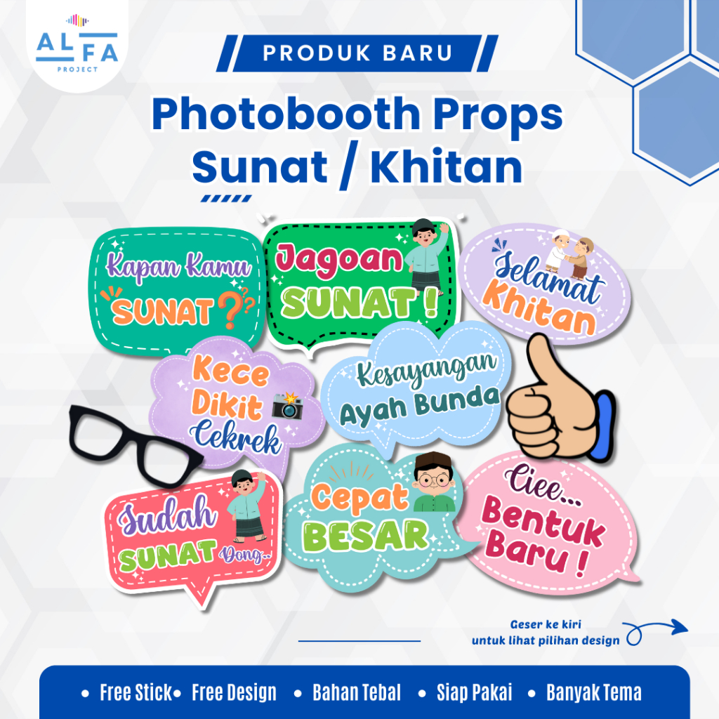 𝐃𝟏𝟏𝟐 Photobooth Props Khitan Custom | Photoboth properti foto sunat walimatul khitan tasyakuran khit